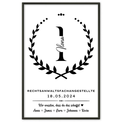 Ausbildungsabschluss Geschenk Rechtsanwaltsfachangestellte Poster personalisiert