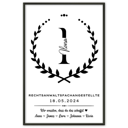 Ausbildungsabschluss Geschenk Rechtsanwaltsfachangestellte Poster personalisiert