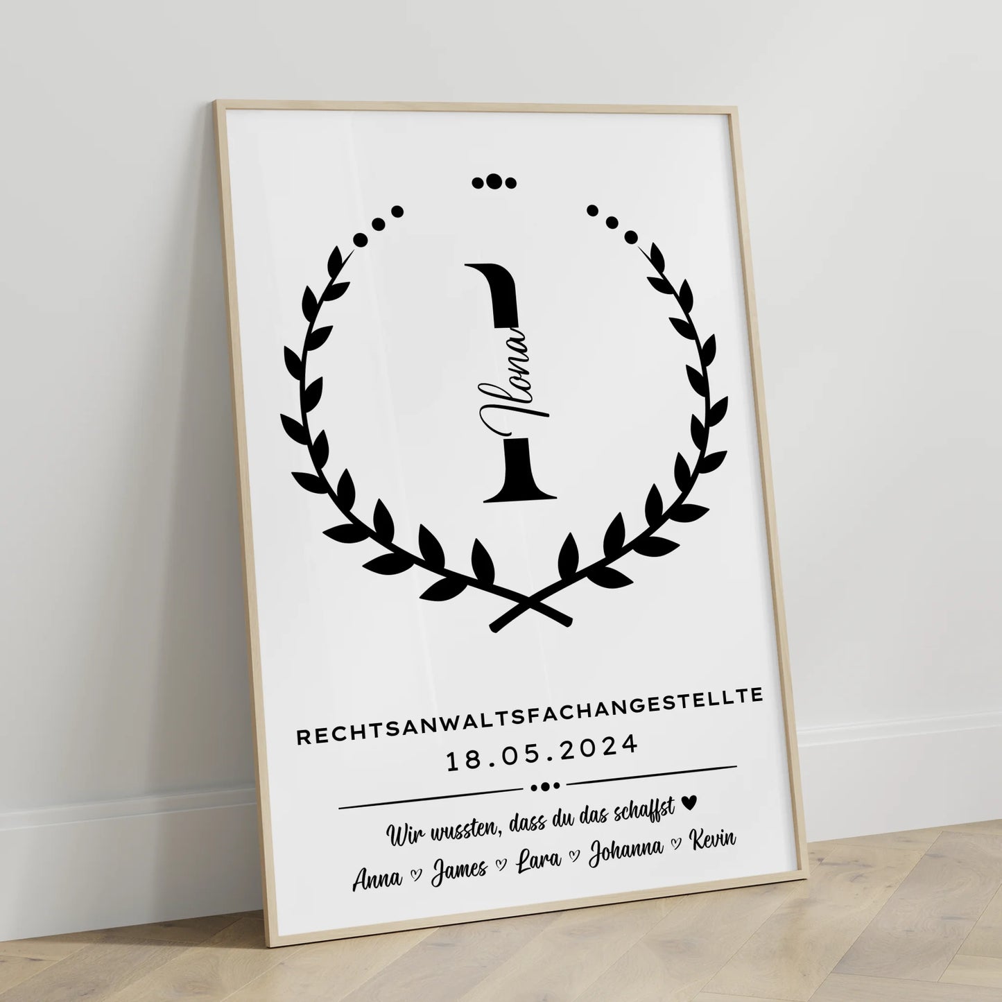 Ausbildungsabschluss Geschenk Rechtsanwaltsfachangestellte Poster personalisiert