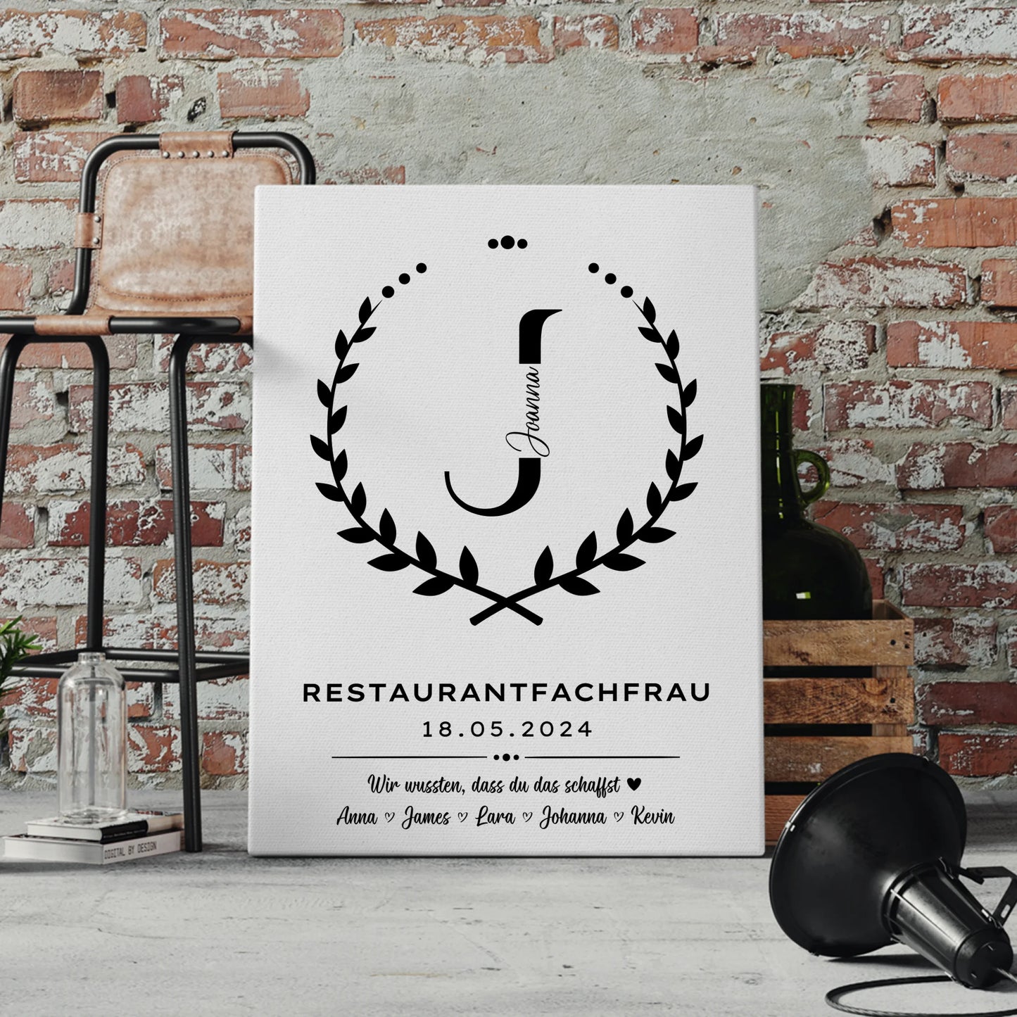 Geschenk Zum Abschluss Ausbildung Restaurantfachfrau Leinwand 4