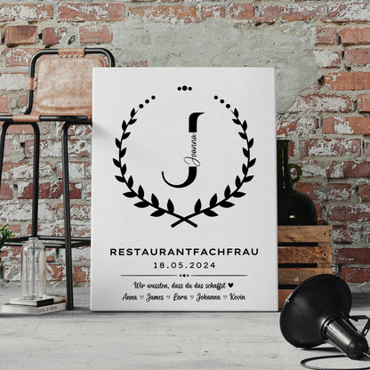 Geschenk Zum Abschluss Ausbildung Restaurantfachfrau Leinwand 4