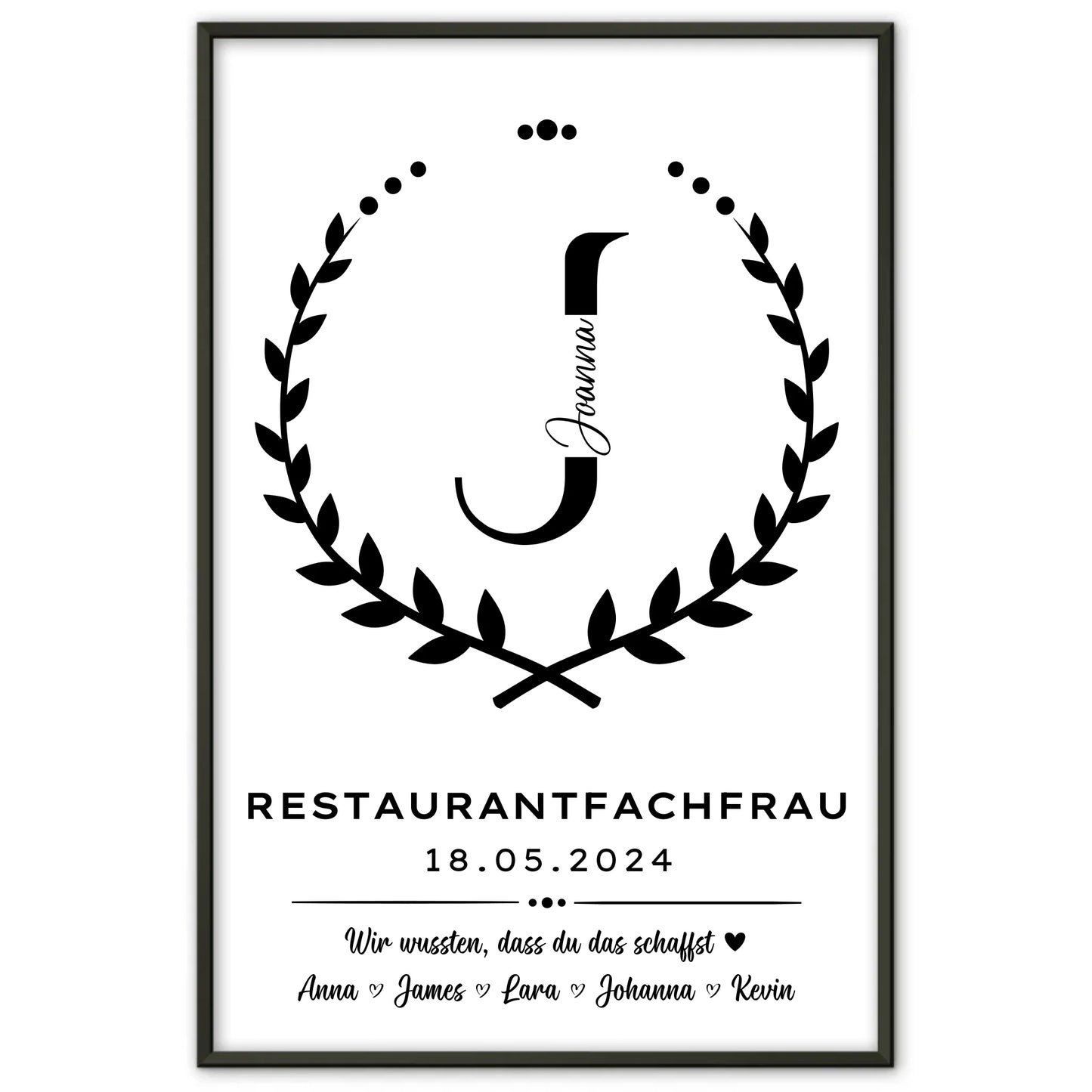 Geschenk Zum Abschluss Ausbildung Restaurantfachfrau Poster