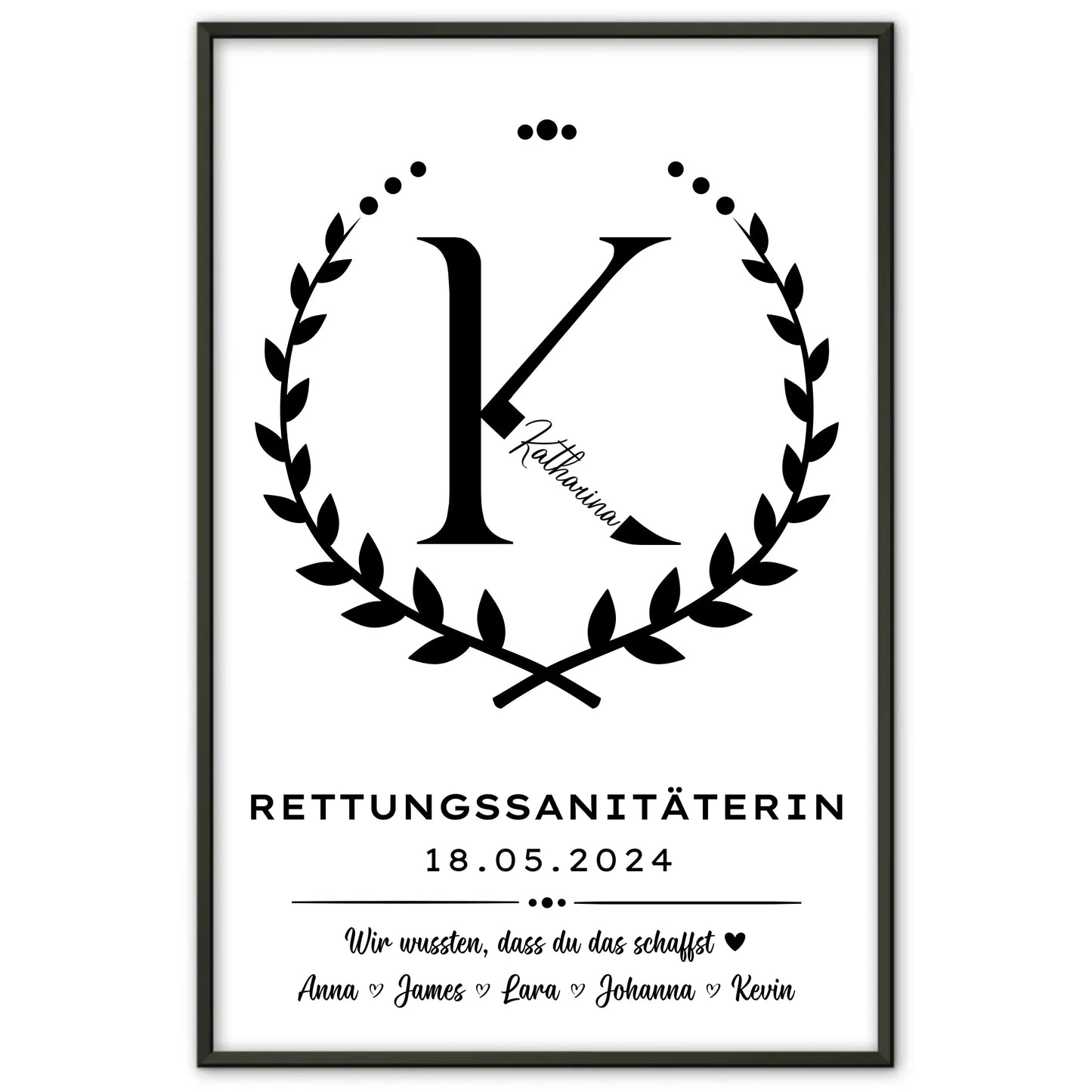 Poster Geschenk Abschluss Ausbildung Rettungssanitäterin
