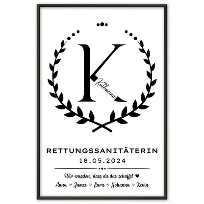 Poster Geschenk Abschluss Ausbildung Rettungssanitäterin