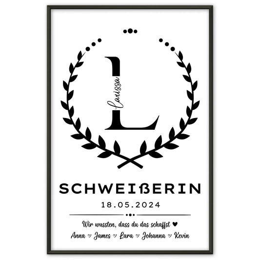 Tolles Ausbildungsabschluss Geschenk Schweißerin Poster