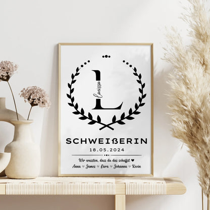 Tolles Ausbildungsabschluss Geschenk Schweißerin Poster