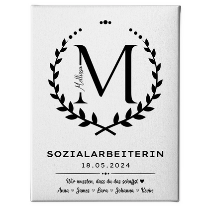 Geschenk Zum Abschluss Ausbildung Sozialarbeiterin Leinwand 1