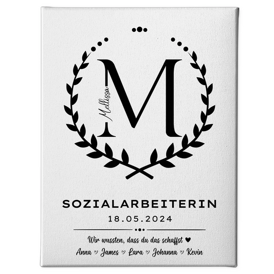 Geschenk Zum Abschluss Ausbildung Sozialarbeiterin Leinwand 1