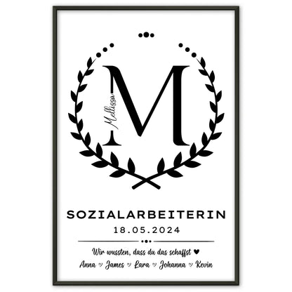 Geschenk Zum Abschluss Ausbildung Sozialarbeiterin Poster