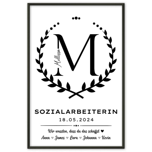 Geschenk Zum Abschluss Ausbildung Sozialarbeiterin Poster