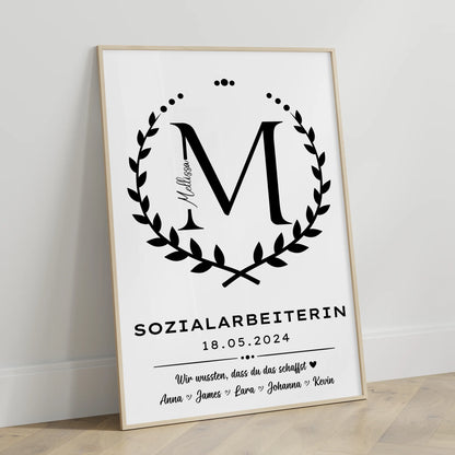 Geschenk Zum Abschluss Ausbildung Sozialarbeiterin Poster