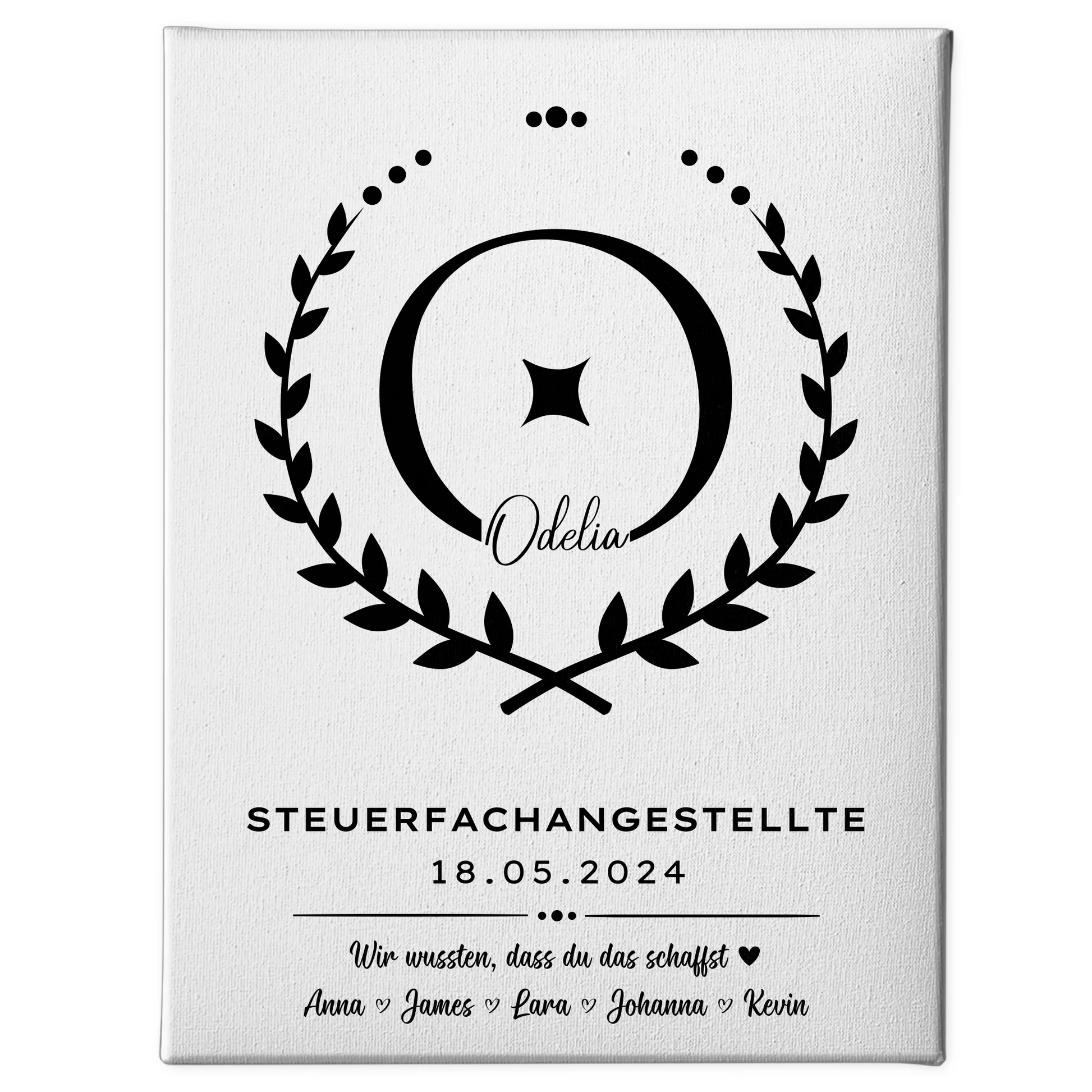 Geschenk Abschluss Ausbildung Steuerfachangestellte Leinwand 1