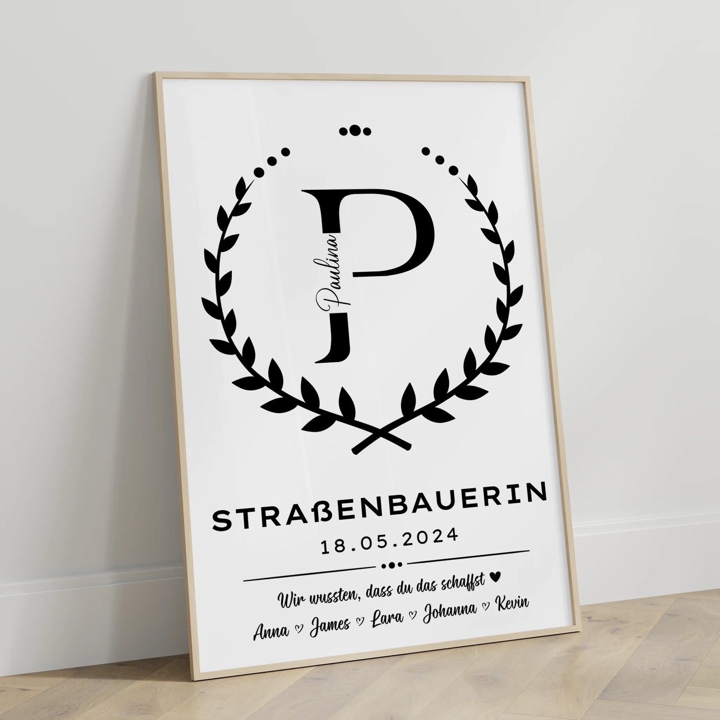 Ausbildungsabschluss Geschenk Poster Straßenbauerin