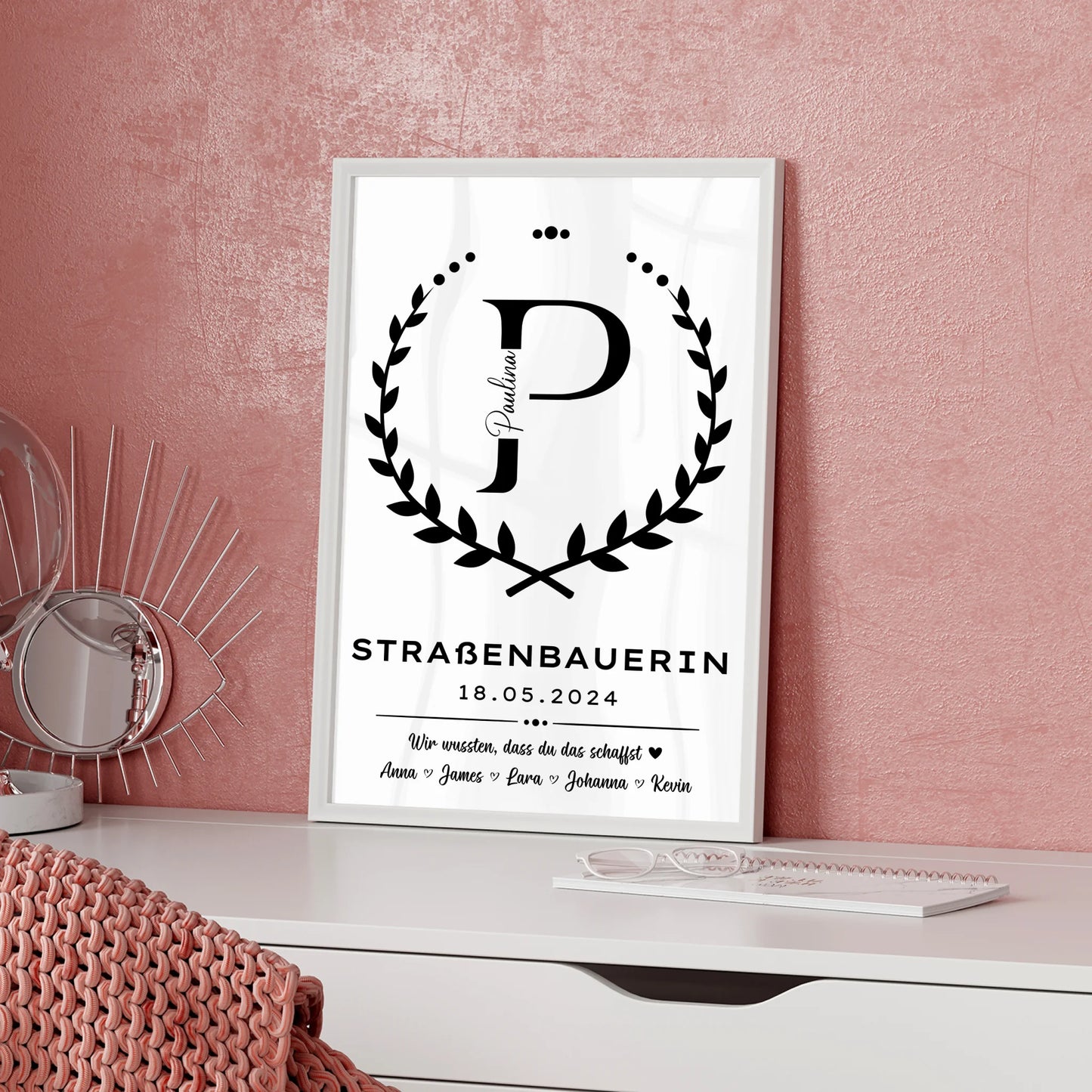 Ausbildungsabschluss Geschenk Poster Straßenbauerin