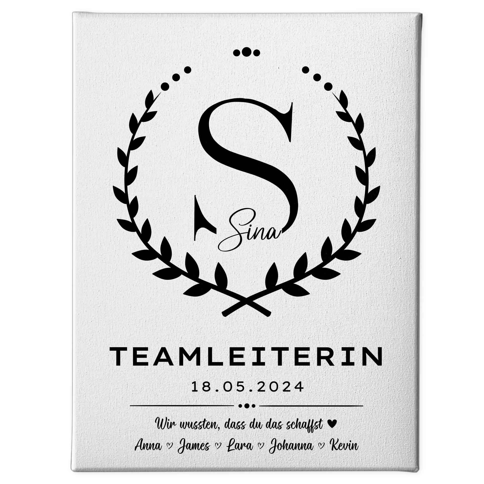 Geschenk Abschluss Ausbildung Teamleiterin Leinwand 1