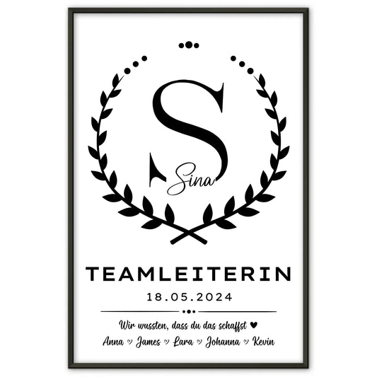 Geschenk Abschluss Ausbildung Teamleiterin Poster