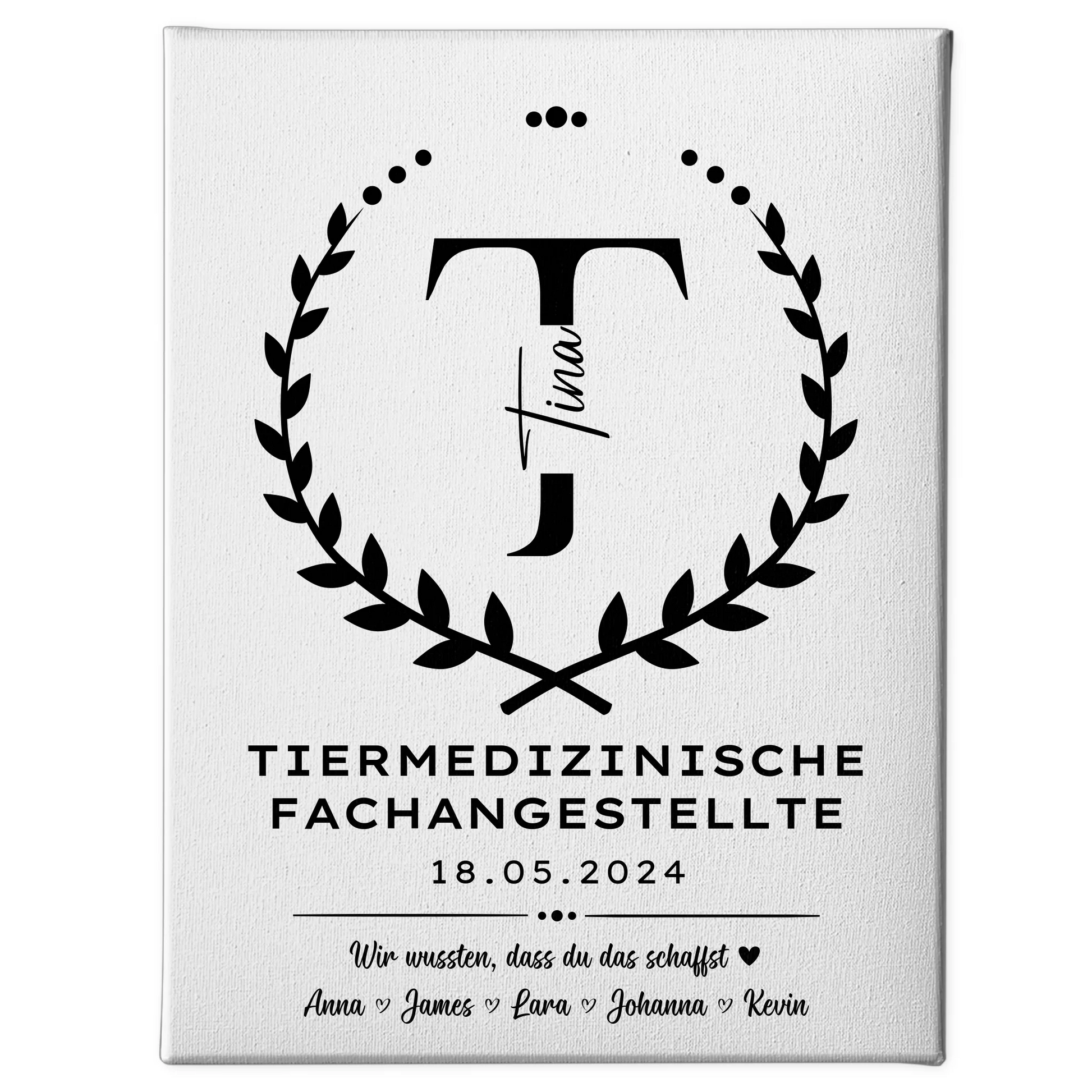 Ausbildungsabschluss Geschenk Tiermedizinische Fachangestellte Leinwand 1