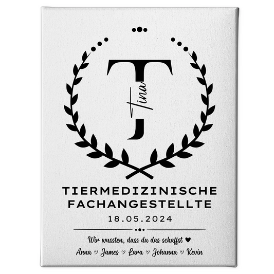 Ausbildungsabschluss Geschenk Tiermedizinische Fachangestellte Leinwand 1
