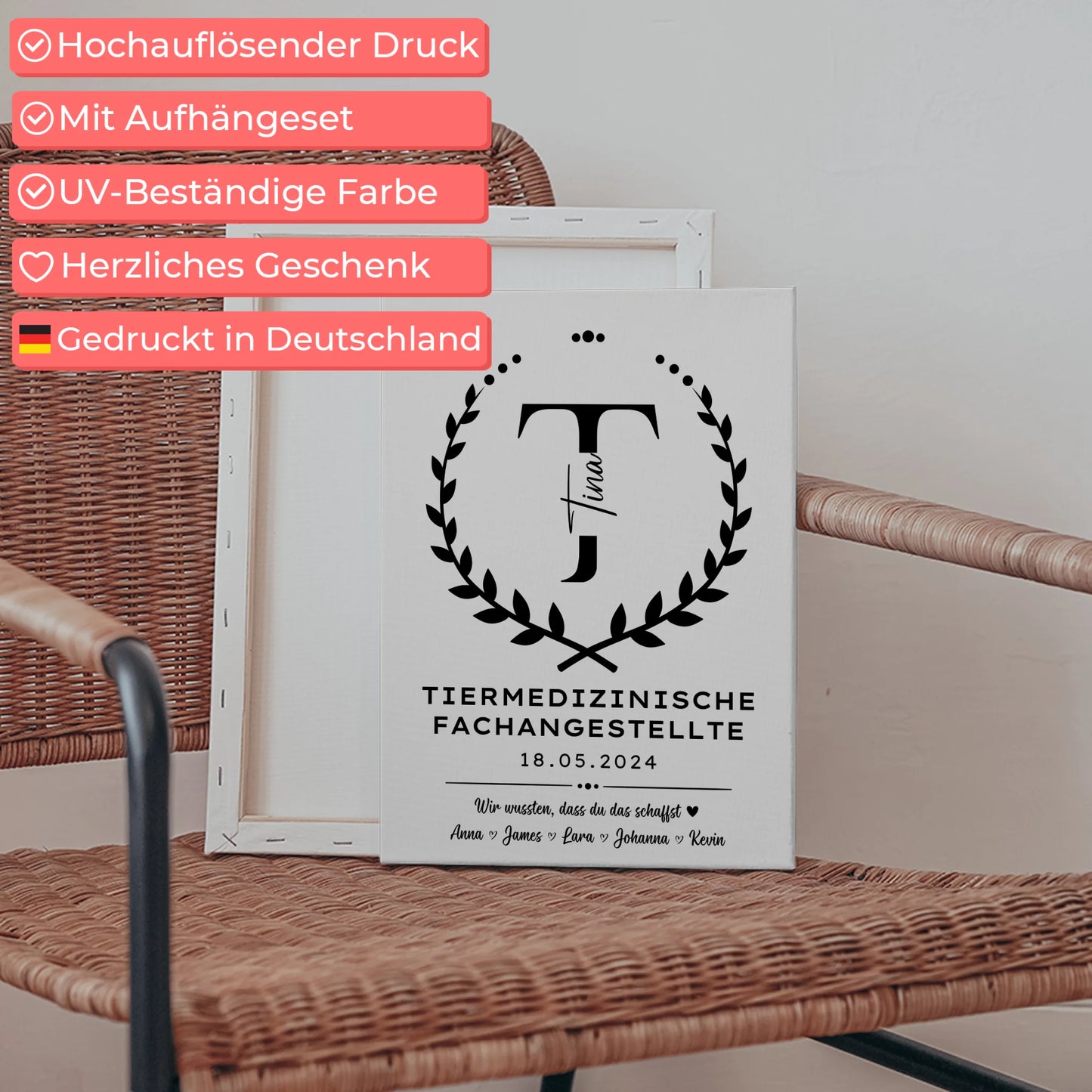 Ausbildungsabschluss Geschenk Tiermedizinische Fachangestellte Leinwand 5