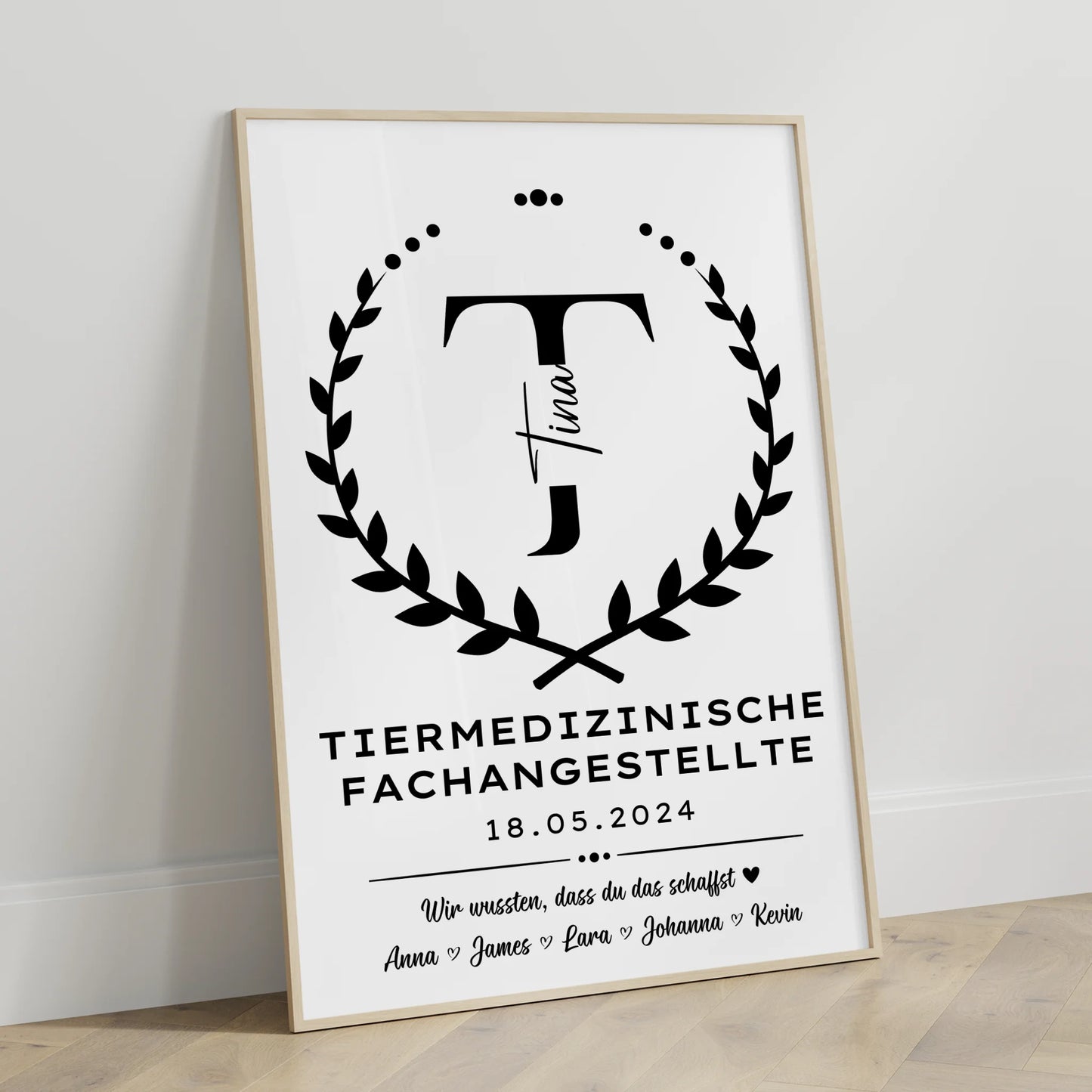 Ausbildungsabschluss Geschenk Tiermedizinische Fachangestellte Poster personalisiert