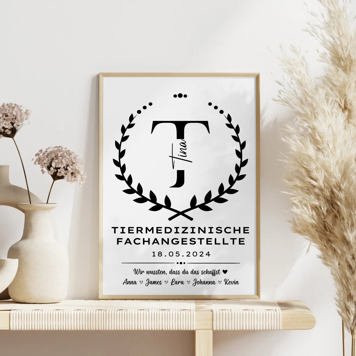 Ausbildungsabschluss Geschenk Tiermedizinische Fachangestellte Poster personalisiert