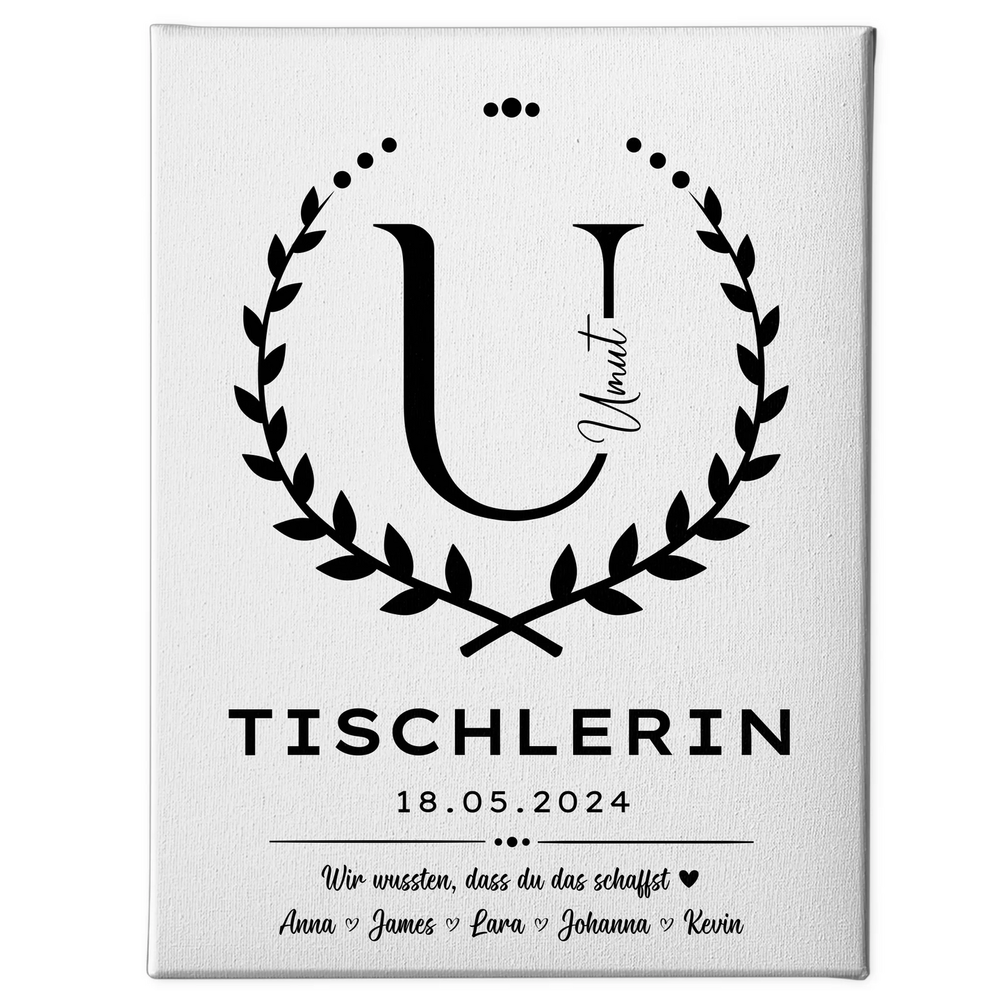 Geschenk Zum Abschluss Ausbildung Tischlerin Leinwand 1