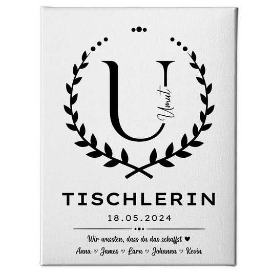 Geschenk Zum Abschluss Ausbildung Tischlerin Leinwand 1