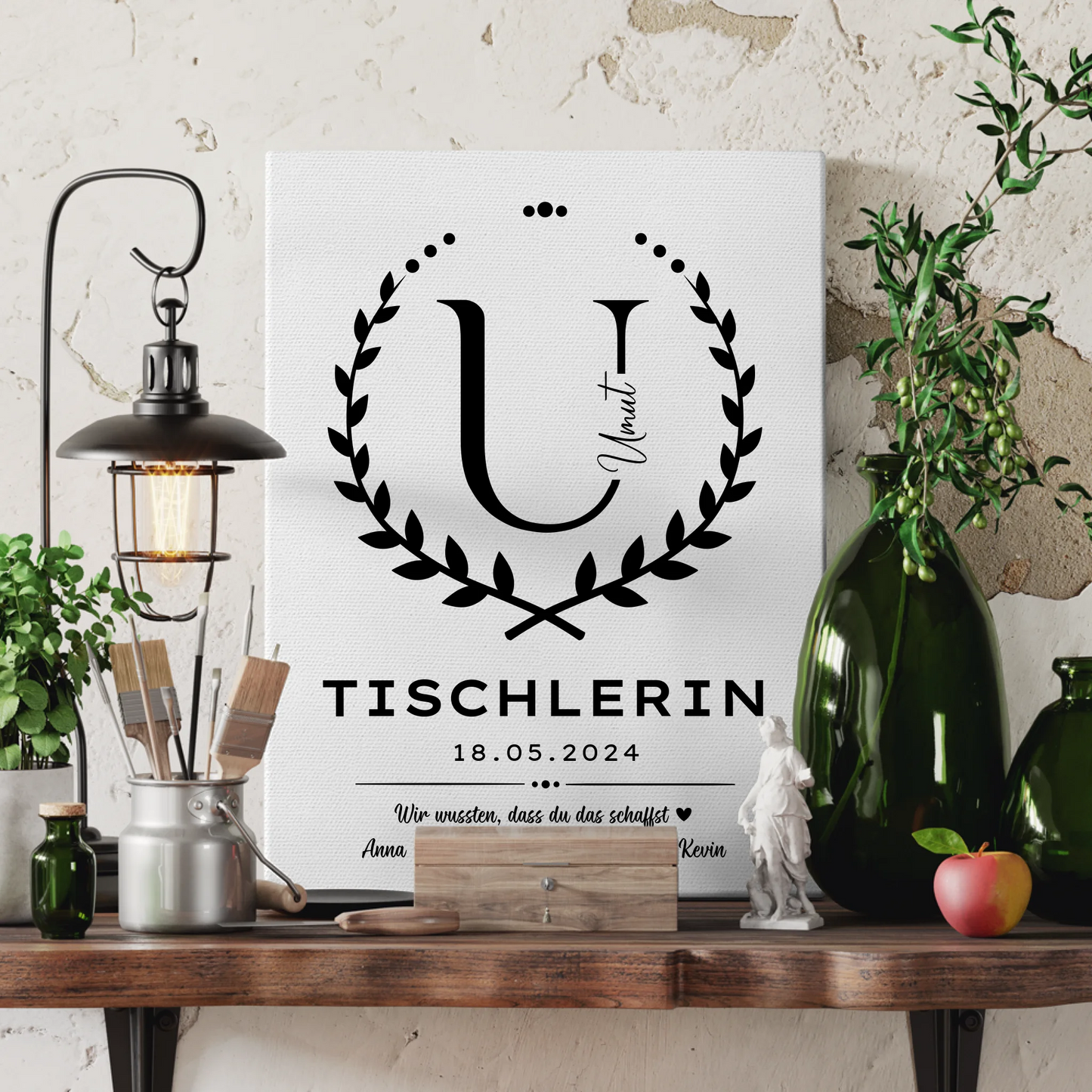 Geschenk Zum Abschluss Ausbildung Tischlerin Leinwand 3