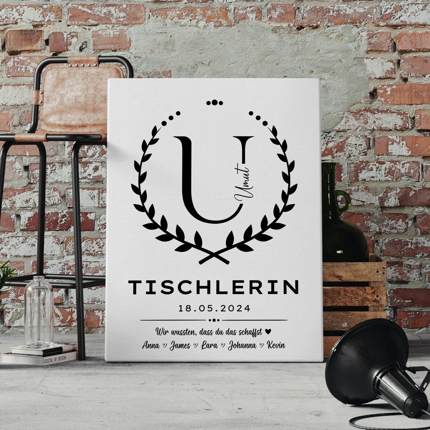 Geschenk Zum Abschluss Ausbildung Tischlerin Leinwand 4