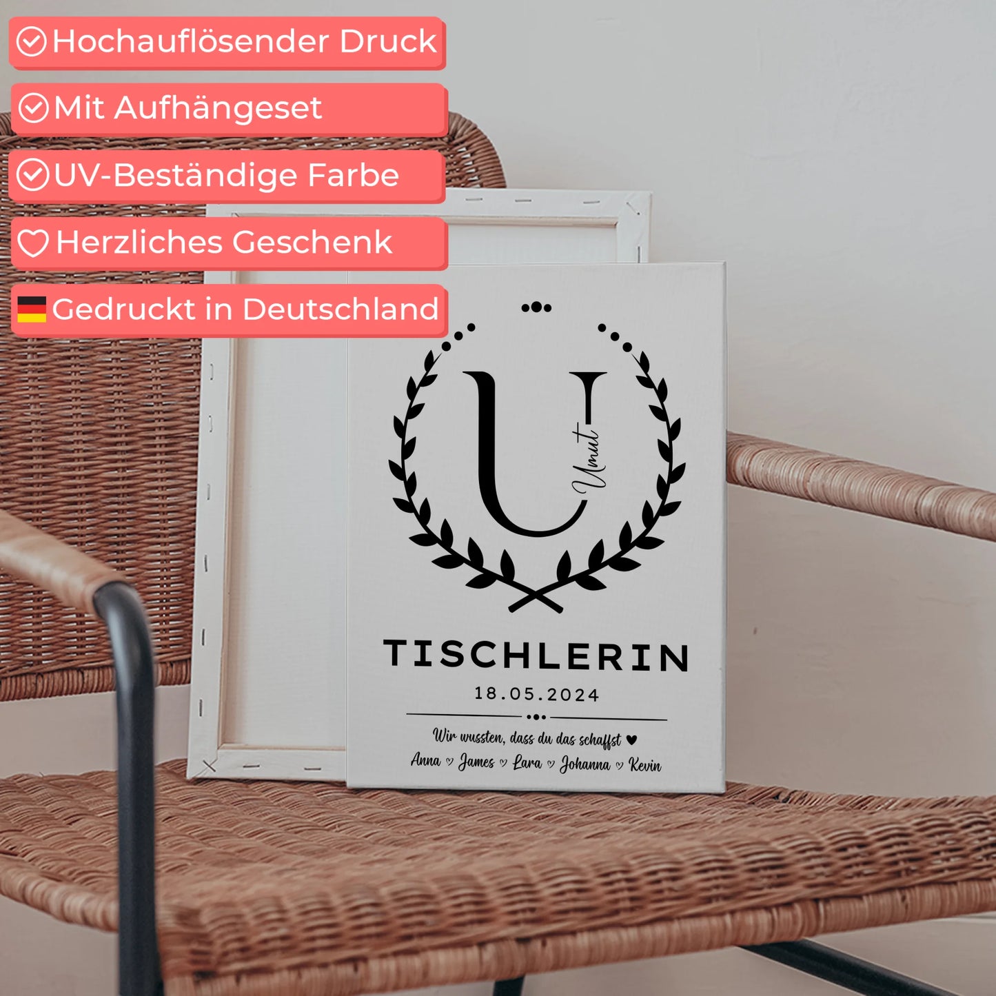 Geschenk Zum Abschluss Ausbildung Tischlerin Leinwand 5