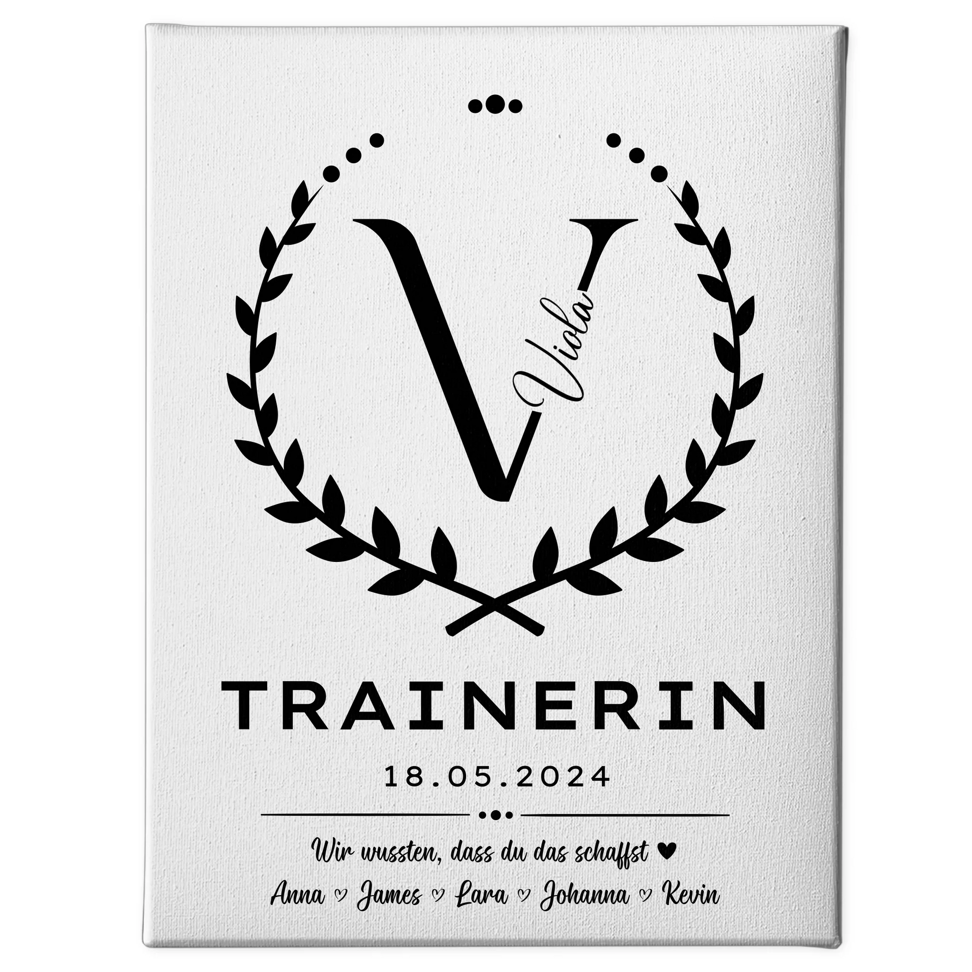Geschenk Abschluss Ausbildung Trainerin Leinwand 1
