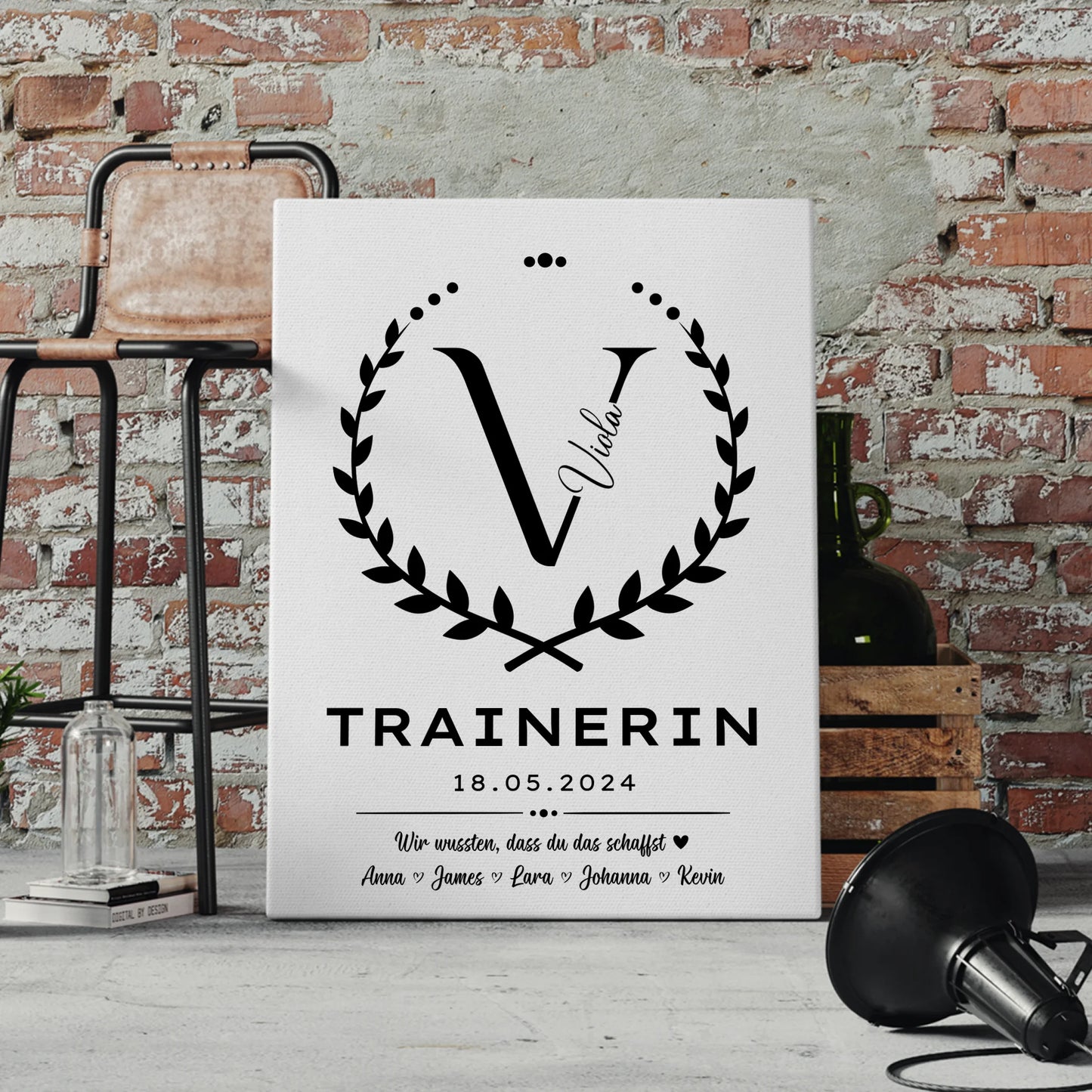 Geschenk Abschluss Ausbildung Trainerin Leinwand 4