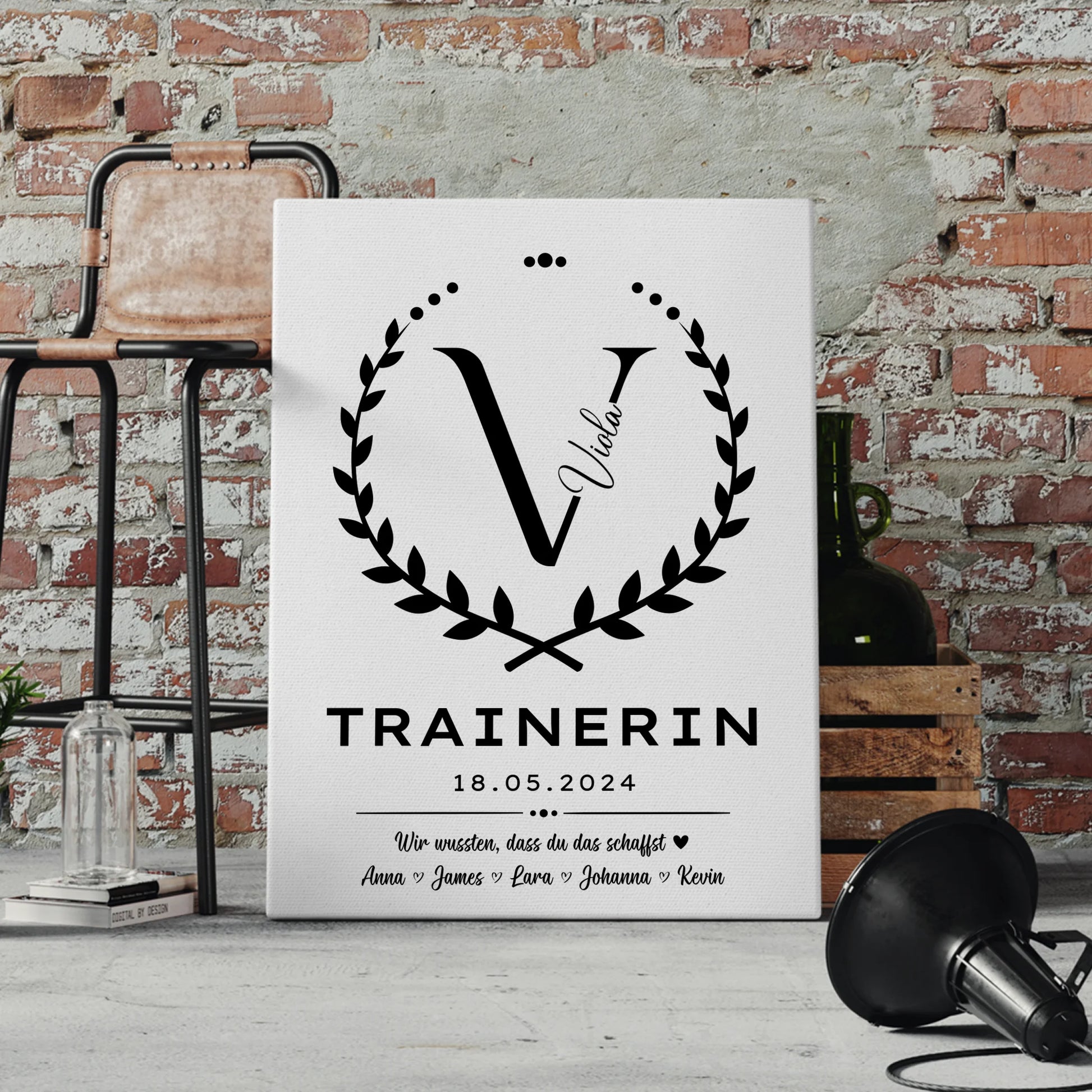 Geschenk Abschluss Ausbildung Trainerin Leinwand 4