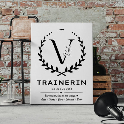 Geschenk Abschluss Ausbildung Trainerin Leinwand 4