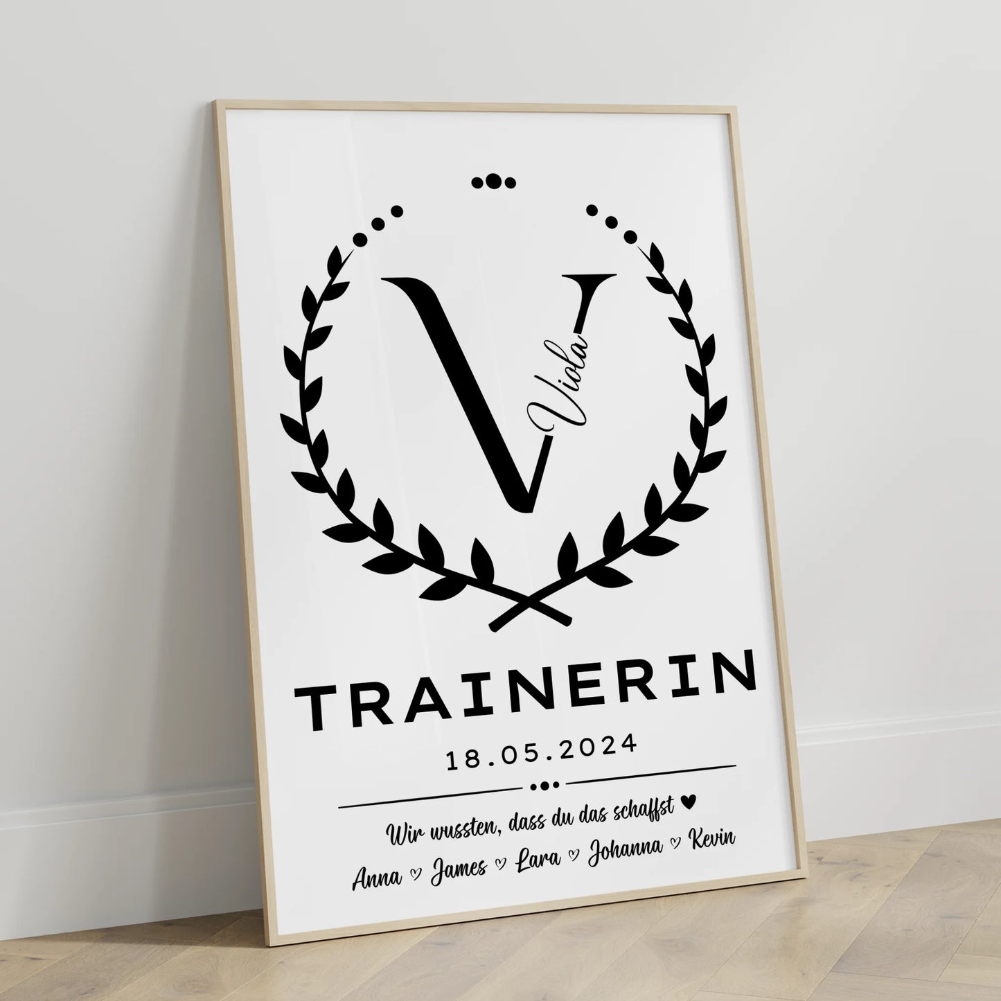 Geschenk Abschluss Ausbildung Trainerin Poster personalisiert