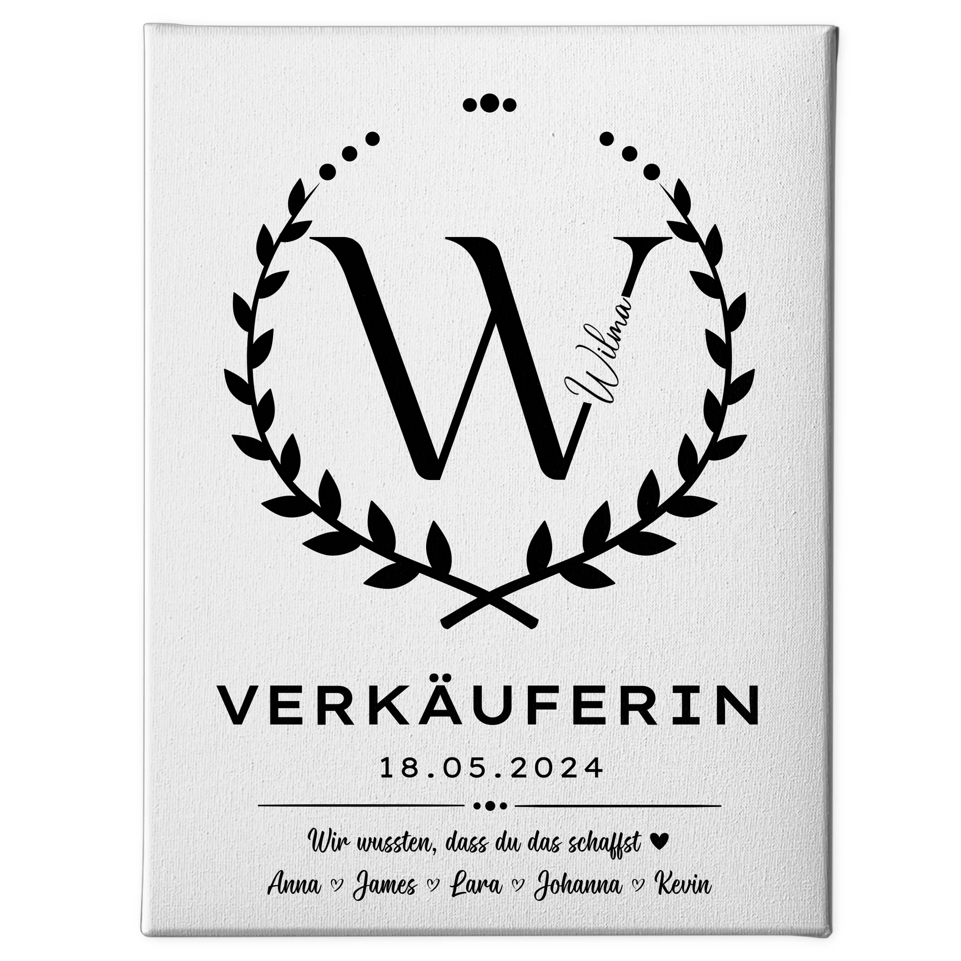 Ausbildungsabschluss Geschenk Verkäuferin Leinwand 1