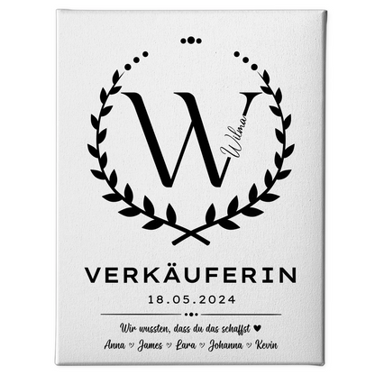 Ausbildungsabschluss Geschenk Verkäuferin Leinwand 1