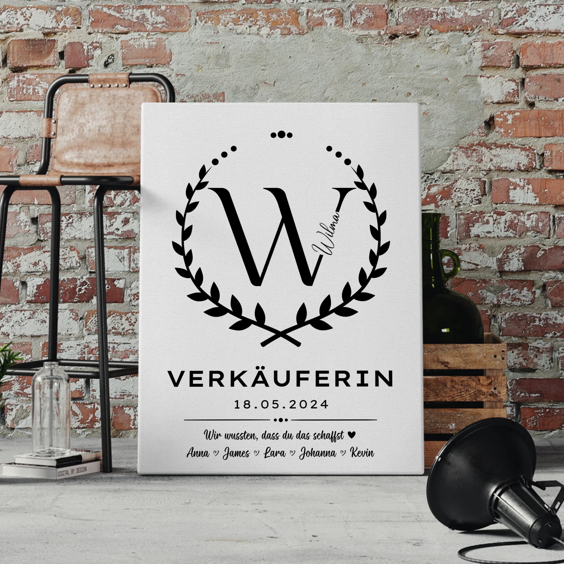 Ausbildungsabschluss Geschenk Verkäuferin Leinwand 4