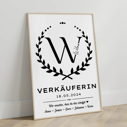 Ausbildungsabschluss Geschenk fuer Verkäuferin Poster