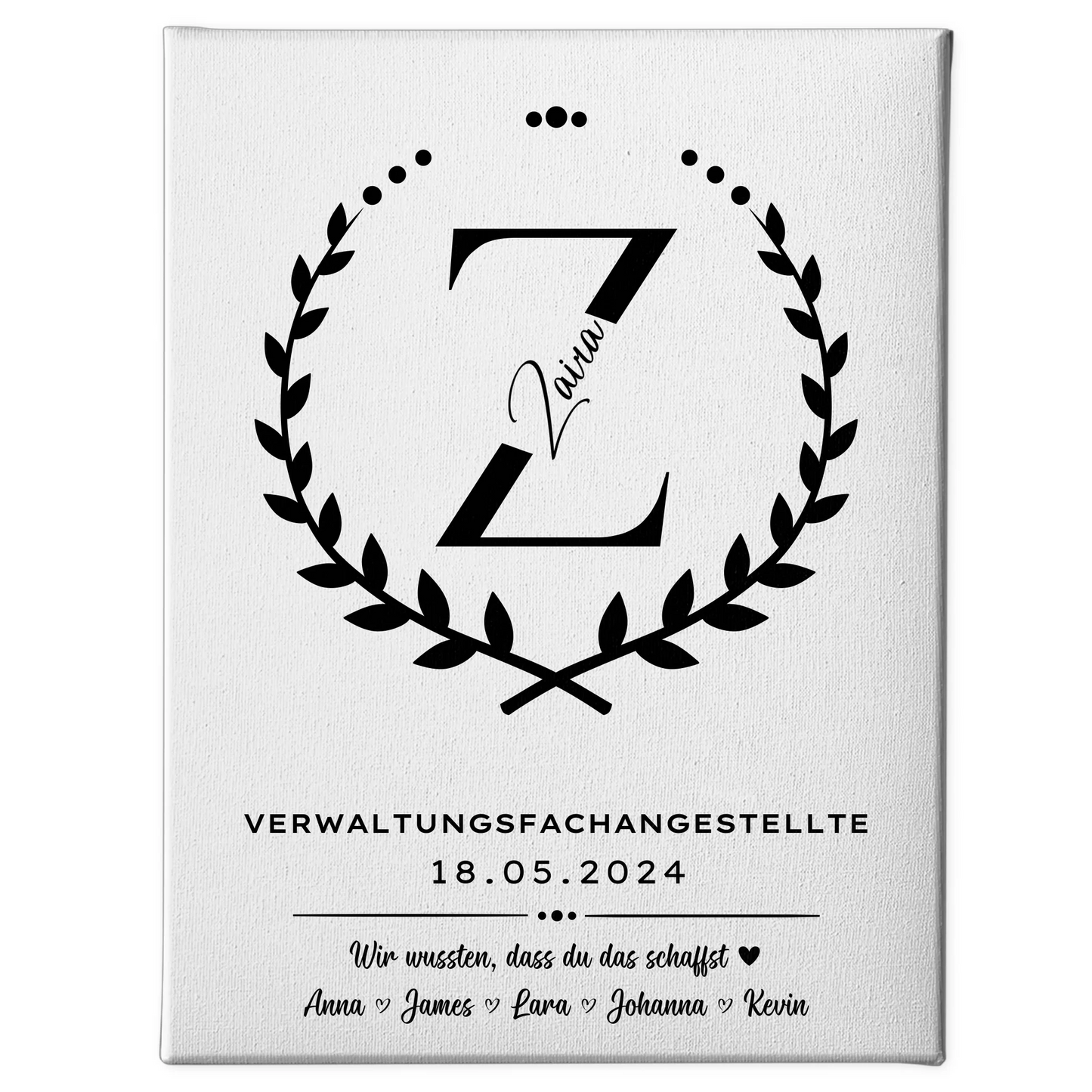 Geschenk Zum Abschluss Ausbildung Verwaltungsfachangestellte Leinwand 1