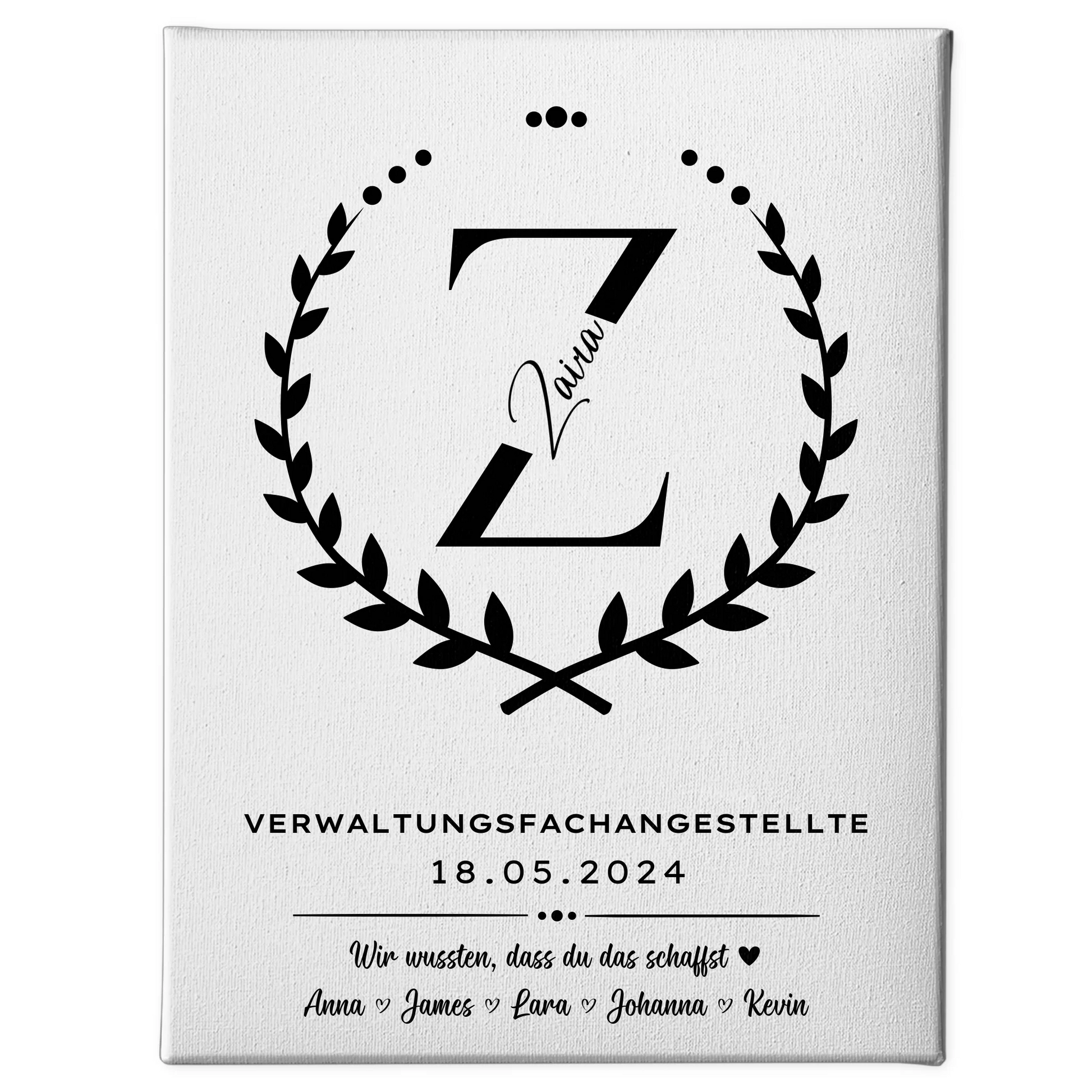 Geschenk Zum Abschluss Ausbildung Verwaltungsfachangestellte Leinwand 1