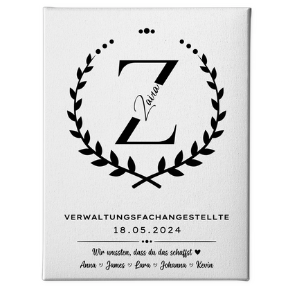 Geschenk Zum Abschluss Ausbildung Verwaltungsfachangestellte Leinwand 1