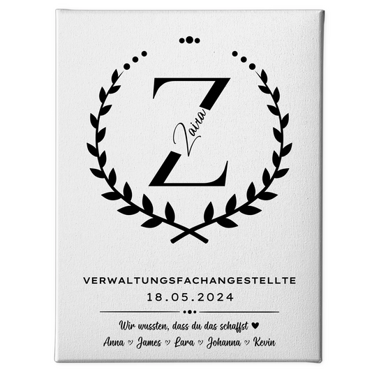 Geschenk Zum Abschluss Ausbildung Verwaltungsfachangestellte Leinwand 1