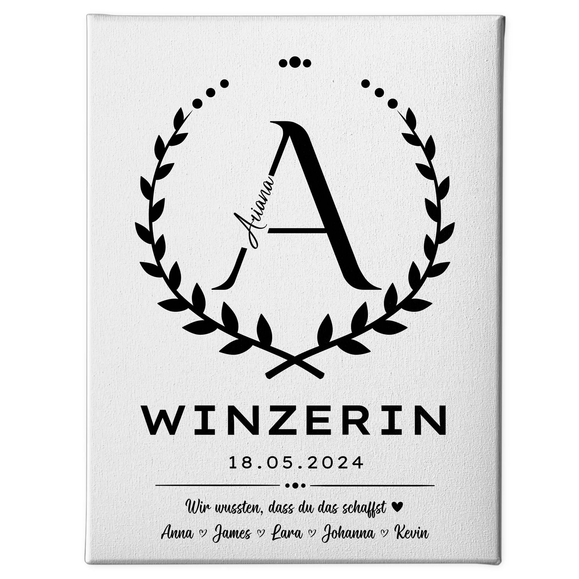 Geschenk Abschluss Ausbildung Winzerin Leinwand 1