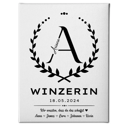 Geschenk Abschluss Ausbildung Winzerin Leinwand 1