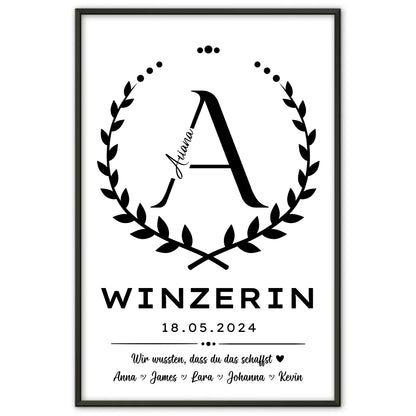 Geschenk Abschluss Ausbildung Winzerin Poster