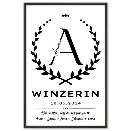 Geschenk Abschluss Ausbildung Winzerin Poster