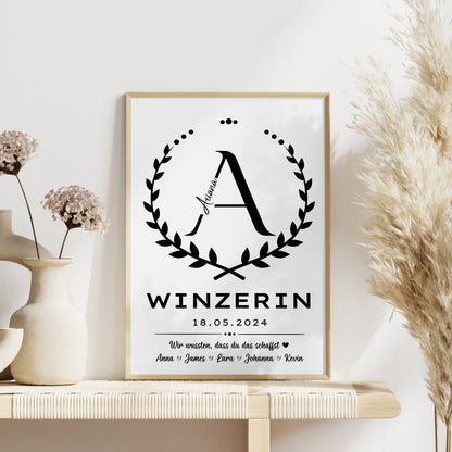 Geschenk Abschluss Ausbildung Winzerin Poster