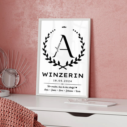 Geschenk Abschluss Ausbildung Winzerin Poster
