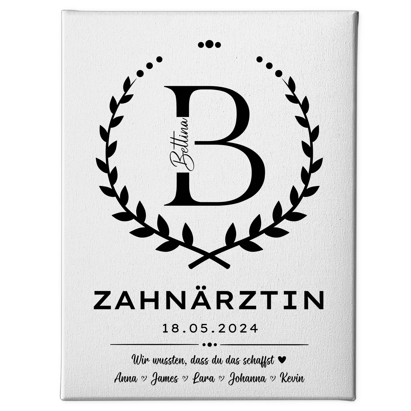 Ausbildungsabschluss Geschenk Zahnärztin Leinwand 1